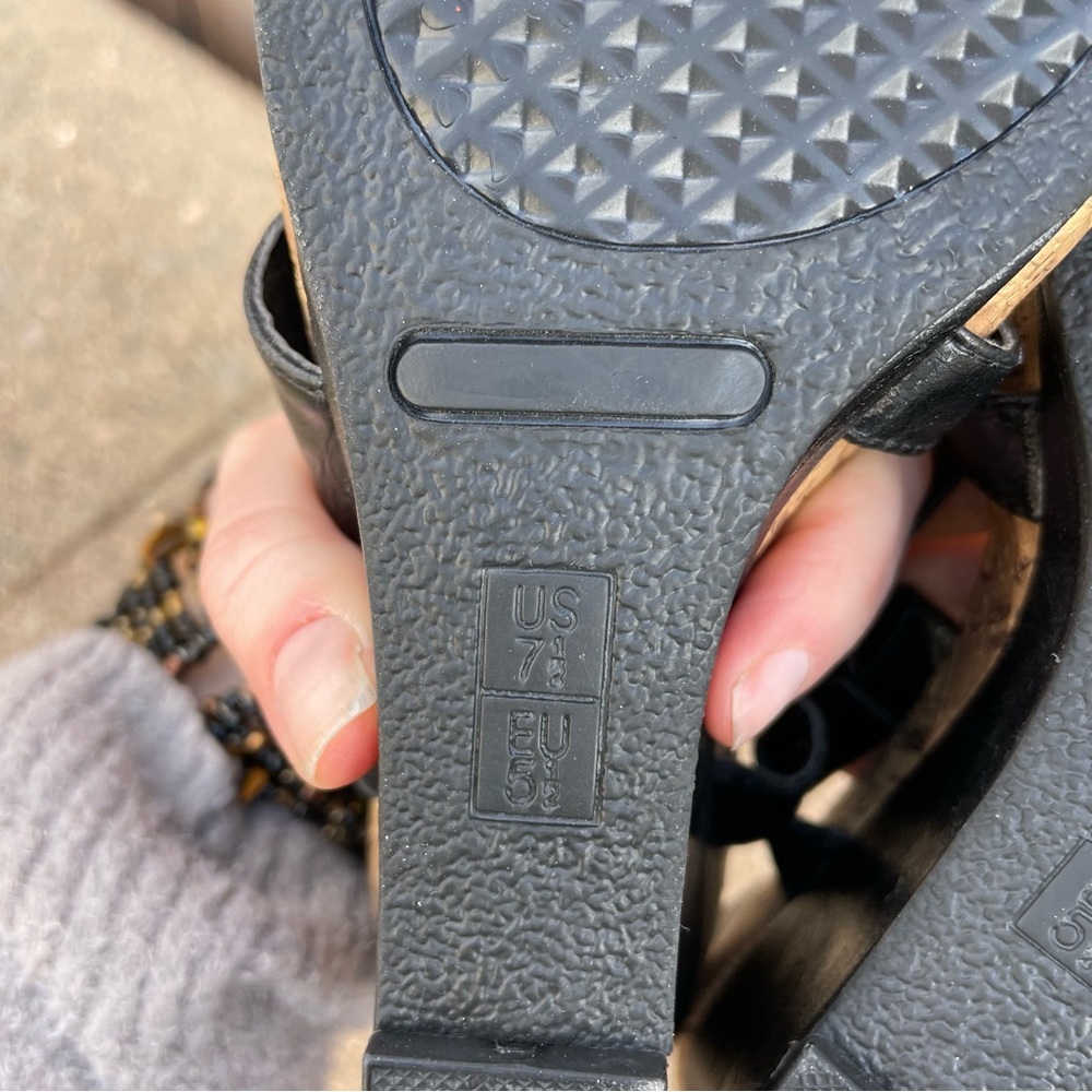 AEROSOLES Women’s Summer Plush Black Brown Strappy Wedge Sandal Size 7.5 - Picture 9 of 9